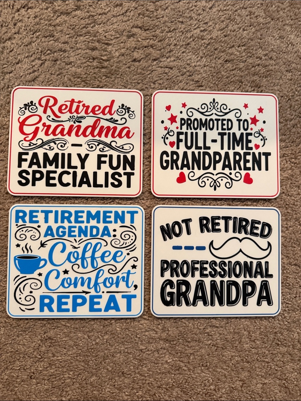 Retired Grandma Family Fun Specialist Sign - Red and Black - Picture 1 of 6